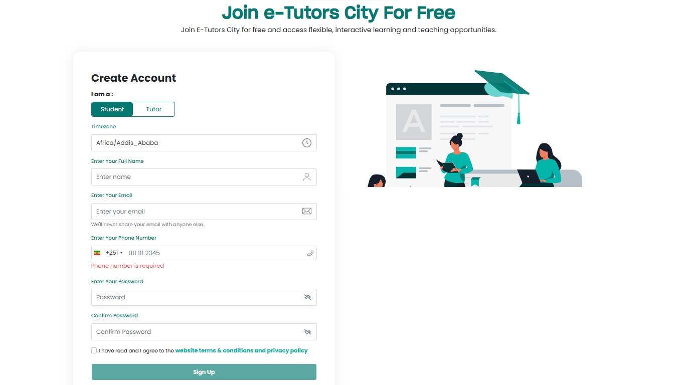 Student Registration Page